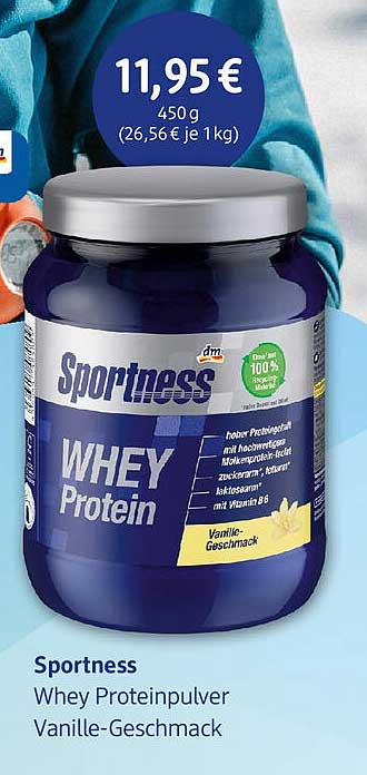 Sportness Whey Proteinpulver Vanille-Geschmack