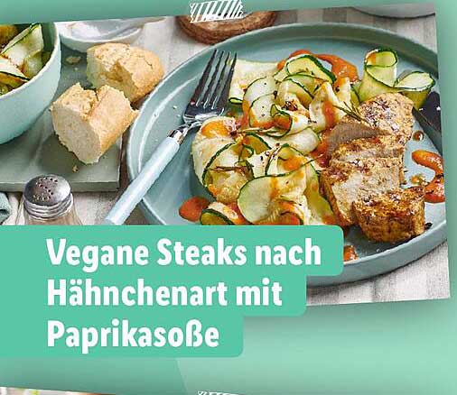 Vegane Steaks nach Hähnchenart mit Paprikasoße