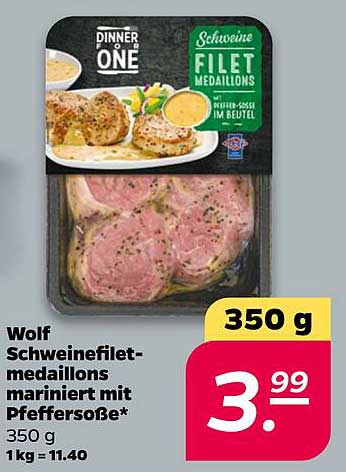 Wolf Schweinefiletmedaillons mariniert mit Pfeffersoße*