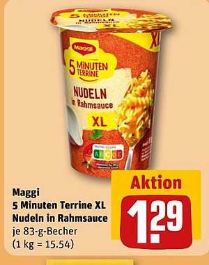 Maggi 5 Minuten Terrine XL Nudeln in Rahmsauce