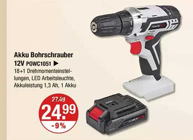 Akku Bohrschrauber 12V POWC1051