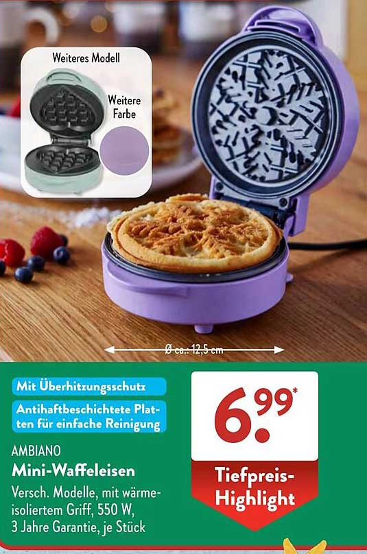 AMBIANO Mini-Waffeleisen