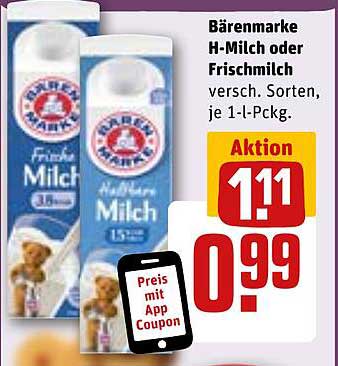 Bärenmarke H-Milch oder Frischmilch