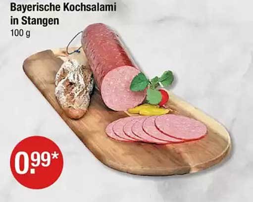 Bayerische Kochsalami in Stangen