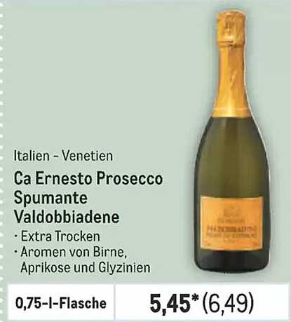 Ca Ernesto Prosecco Spumante Valdobbiadene