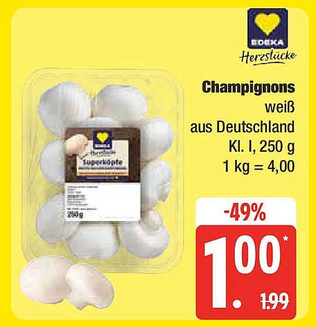 Champignons weiß aus Deutschland