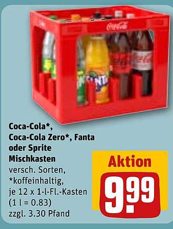 Coca-Cola*, Coca-Cola Zero*, Fanta oder Sprite Mischkasten