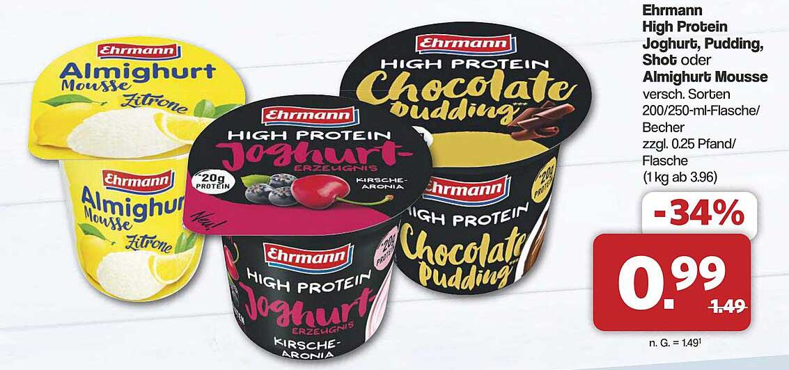 Ehrmann High Protein Joghurt, Pudding, Shot oder Almighurt Mousse