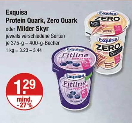 Exquisa Protein Quark, Zero Quark oder Milde Skyr