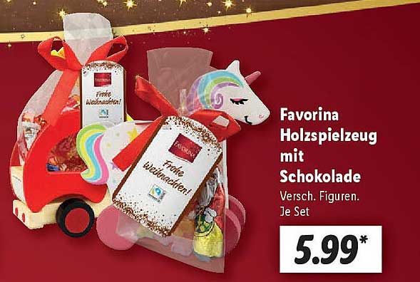 Favorina Holzspielzeug mit Schokolade