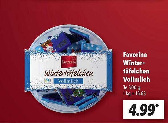 Favorina Wintertäubchen Vollmilch