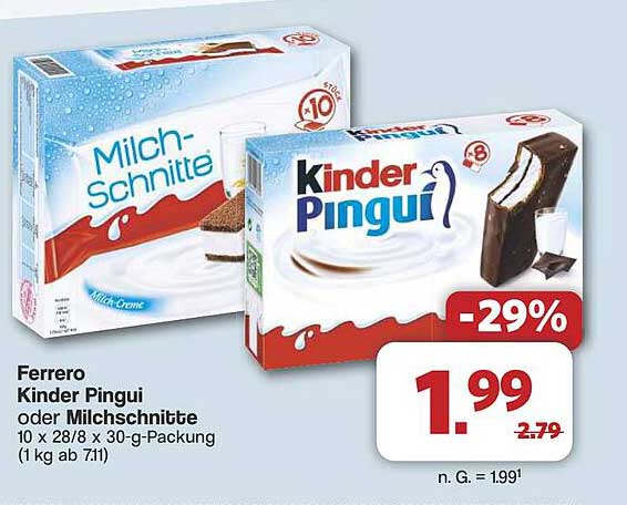 Ferrero Kinder Pingui oder Milch-Schnitte