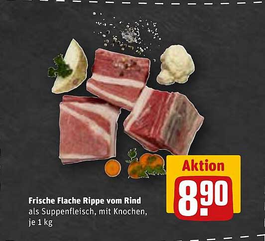 Frische Flache Rippe vom Rind