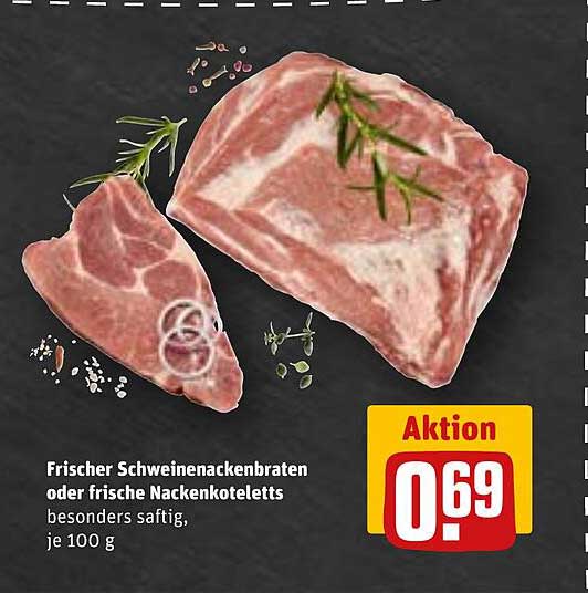 Frischer Schweinenackenbraten oder frische Nackenkoteletts