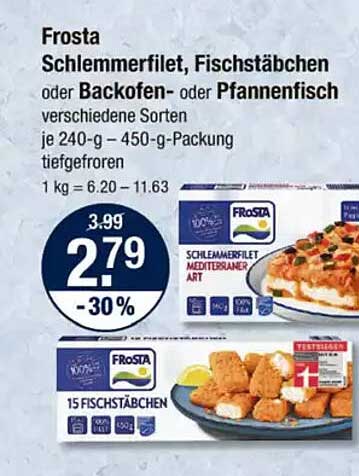 Frosta Schlemmerfilet, Fischstäbchen oder Backofen- oder Pfannenfisch