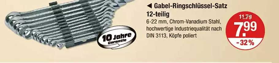 Gabel-Ringschlüssel-Satz 12-teilig