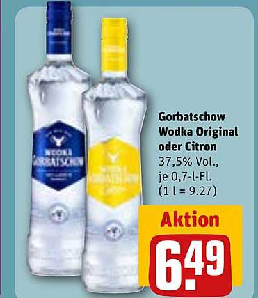 Gorbatschow Wodka Original oder Citron