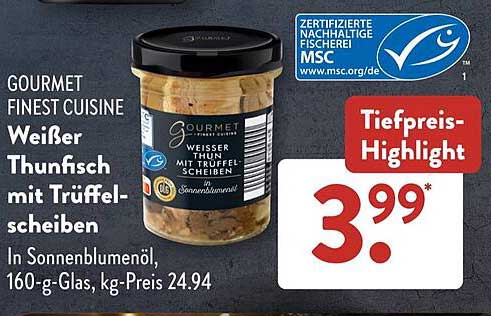 GOURMET FINEST CUISINE Weißer Thunfisch mit Trüffelscheiben