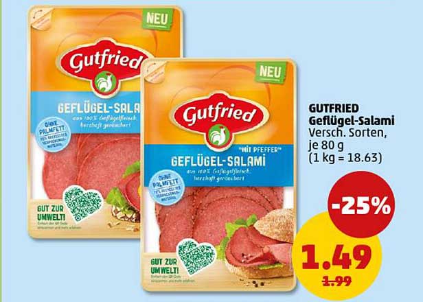 GUTFRIED Geflügel-Salami