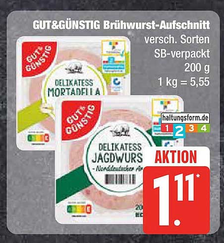 GUT&GÜNSTIG Brühwurst-Aaufschnitt