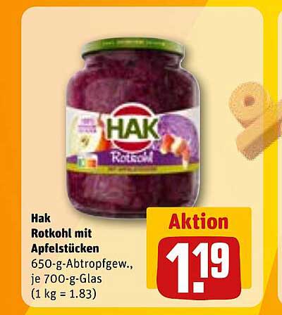 Hak Rotkohl mit Apfelstücken