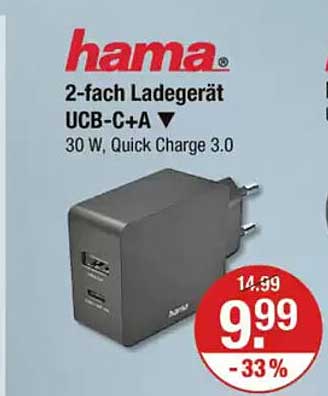 hama 2-fach Ladegerät UCB-C+A