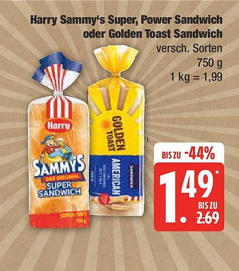 Harry Sammy's Super, Power Sandwich oder Golden Toast Sandwich