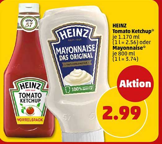 HEINZ Tomat Ketchup* oder Mayonnaise*