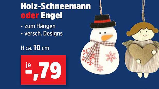 Holz-Schneemann oder Engel