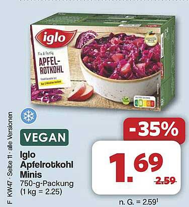 Iglo Apfelrotkohl Minis