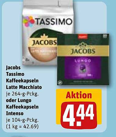 Jacobs Tassimo Kaffeekapseln Latte Macchiato oder Lungo Kaffeekapseln Intenso