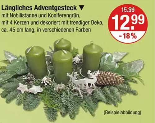 Längliches Adventsgesteck