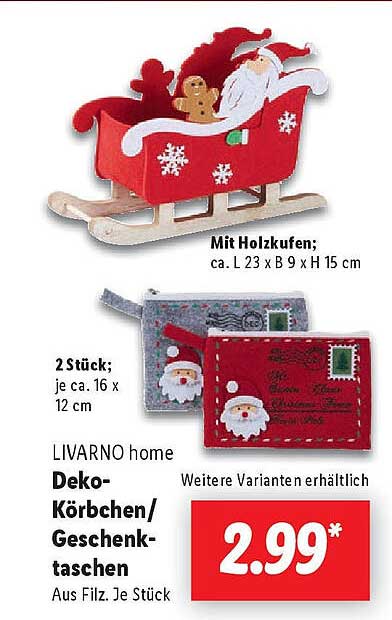 LIVARNO home Deko-Körbchen/Geschenktaschen