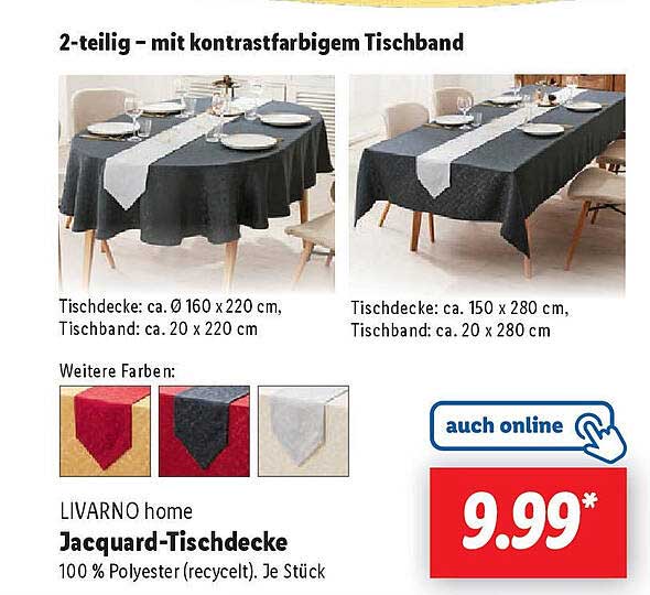 LIVARNO home Jacquard-Tischdecke