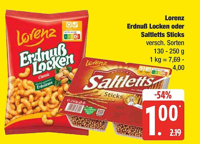 Lorenz Erdnuss Locken oder Saltletts Sticks