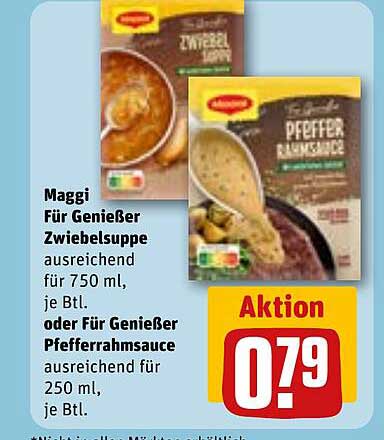 Maggi Für Genießer Zwiebelsuppe oder Für Genießer Pfefferrahmsauce