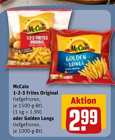 McCain 1-2-3 Frites Original oder Golden Longs