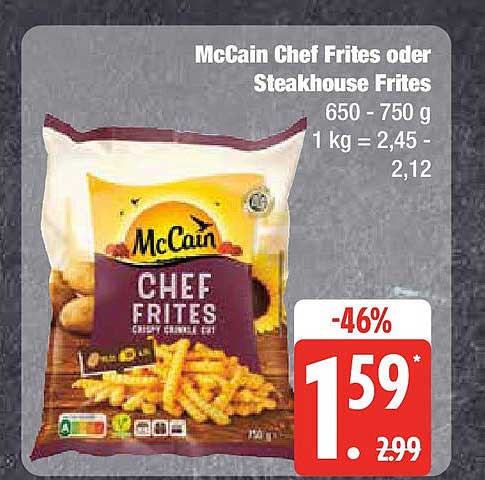 McCain Chef Frites oder Steakhouse Frites