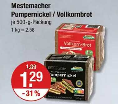 Mestemacher Pumpernickel / Vollkornbrot