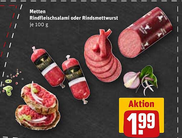 Metten Rindfleischsalami oder Rindsmettwurst