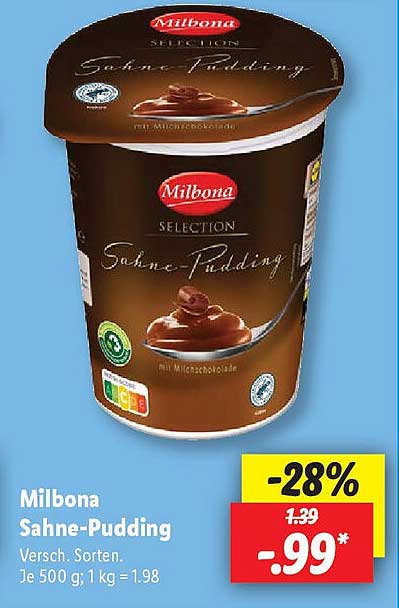 Milbona Sahne-Pudding