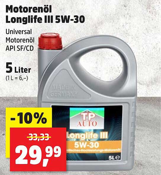 Motorenöl Longlife III 5W-30