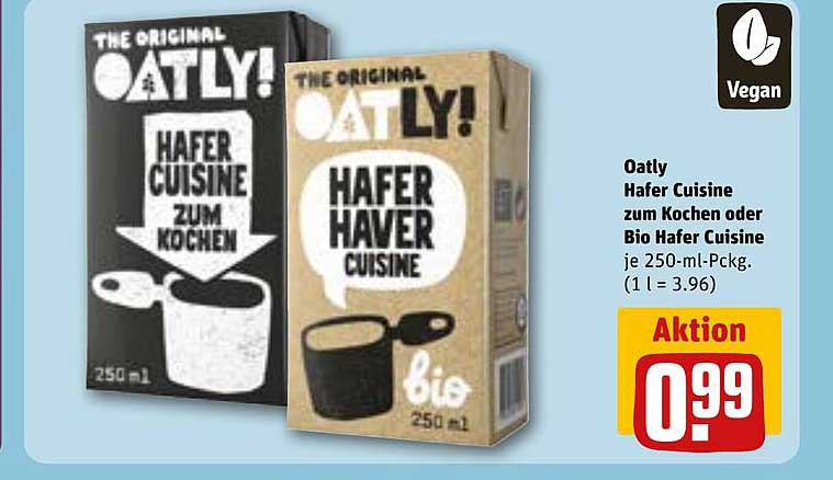 Oatly Hafer Cuisine zum Kochen oder Bio Hafer Cuisine