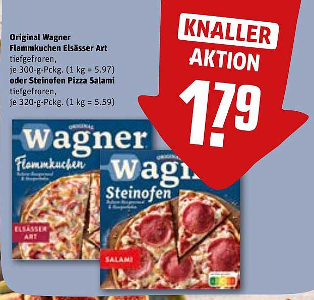 Original Wagner Flammkuchen Elsässer Art oder Steinofen Pizza Salami