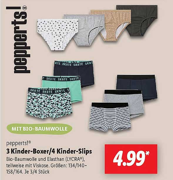 pepperts!® 3 Kinder-Boxer/4 Kinder-Slips