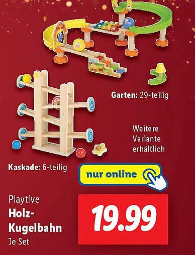 Playtive Holz-Kugelbahn Je Set