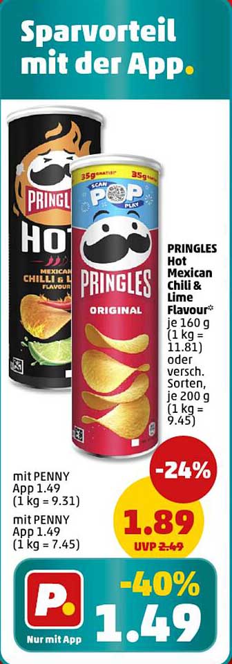 PRINGLES Hot Mexican Chilli & Lime Flavour