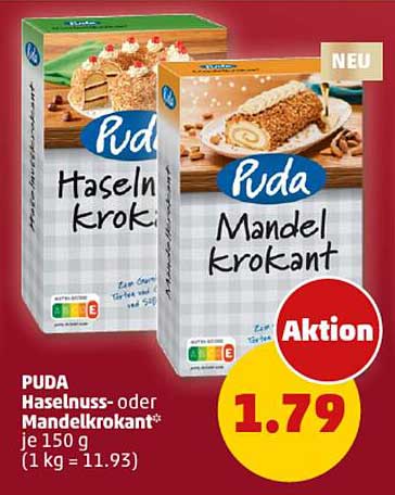 PUDA Haselnuss- oder Mandelkrokant