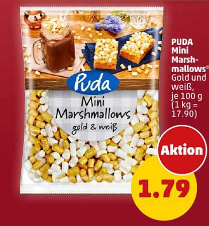 PUDA Mini Marshmallows gold & weiß