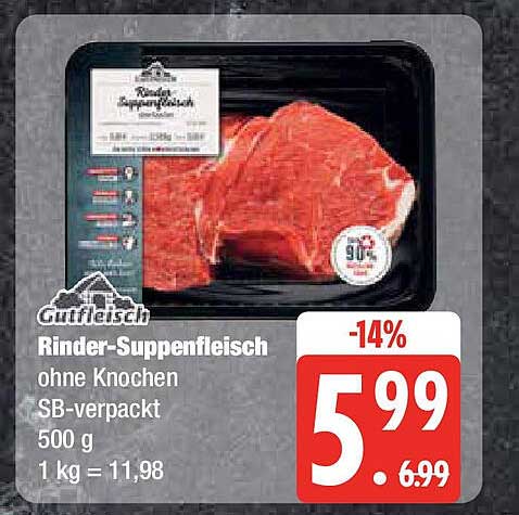 Rinder-Suppenfleisch ohne Knochen